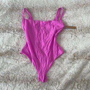 SKIMS Fits Everybody Square Neck Bodysuit in Neon Orchid Small RARE